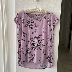 Lilac/Purple with flower pattern blouse